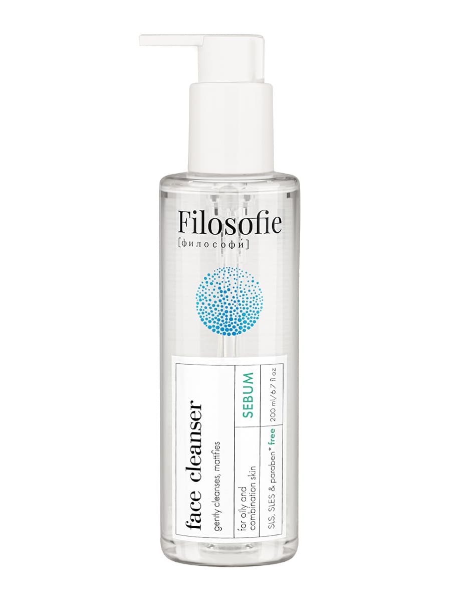 FILOSOFIE Sebum face cleanser Очищающий гель для лица против несовершенств для жирной и комбинированной кожи