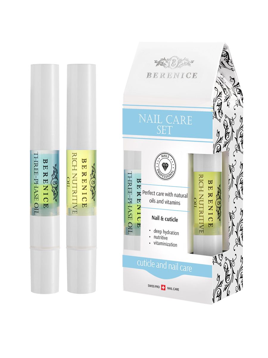 BERENICE Nail Care Set Набор средств для ногтей «Rich nutritive oil» 4 ml. + «Three-phase Oil» 4 ml.