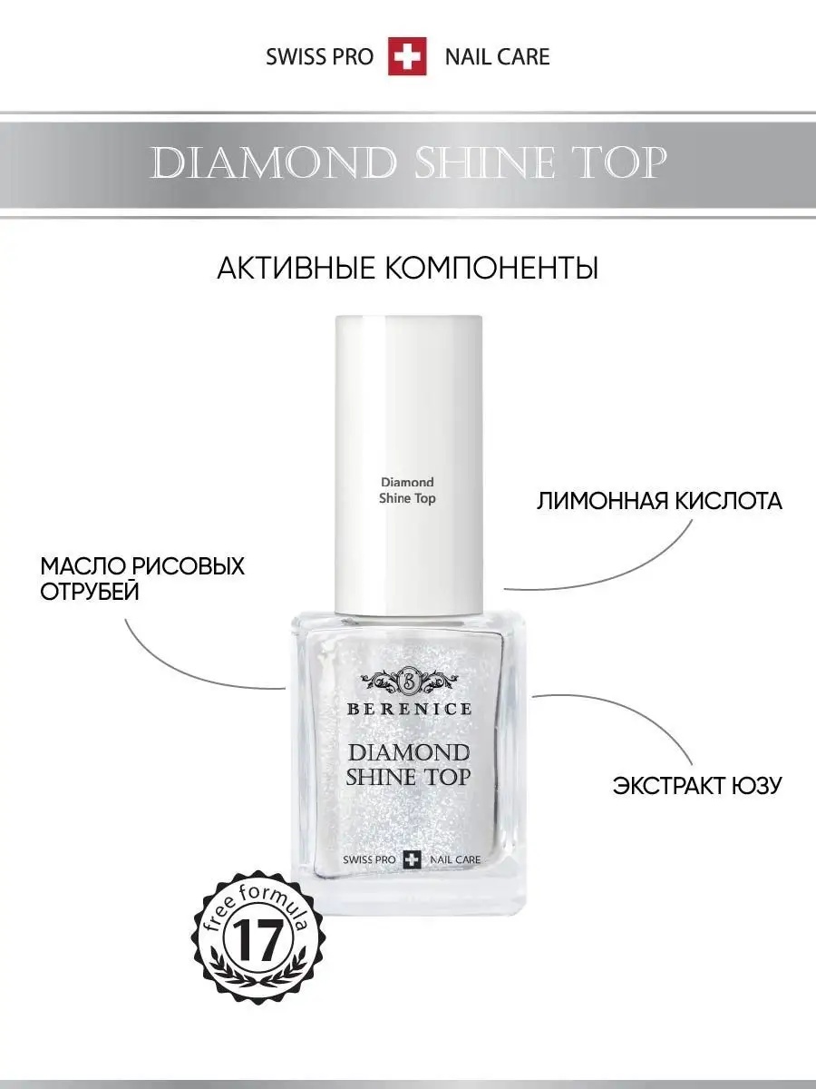 BERENICE Топ для сохранения цвета лака и придания блеска ногтям "Diamond Shine Top"
