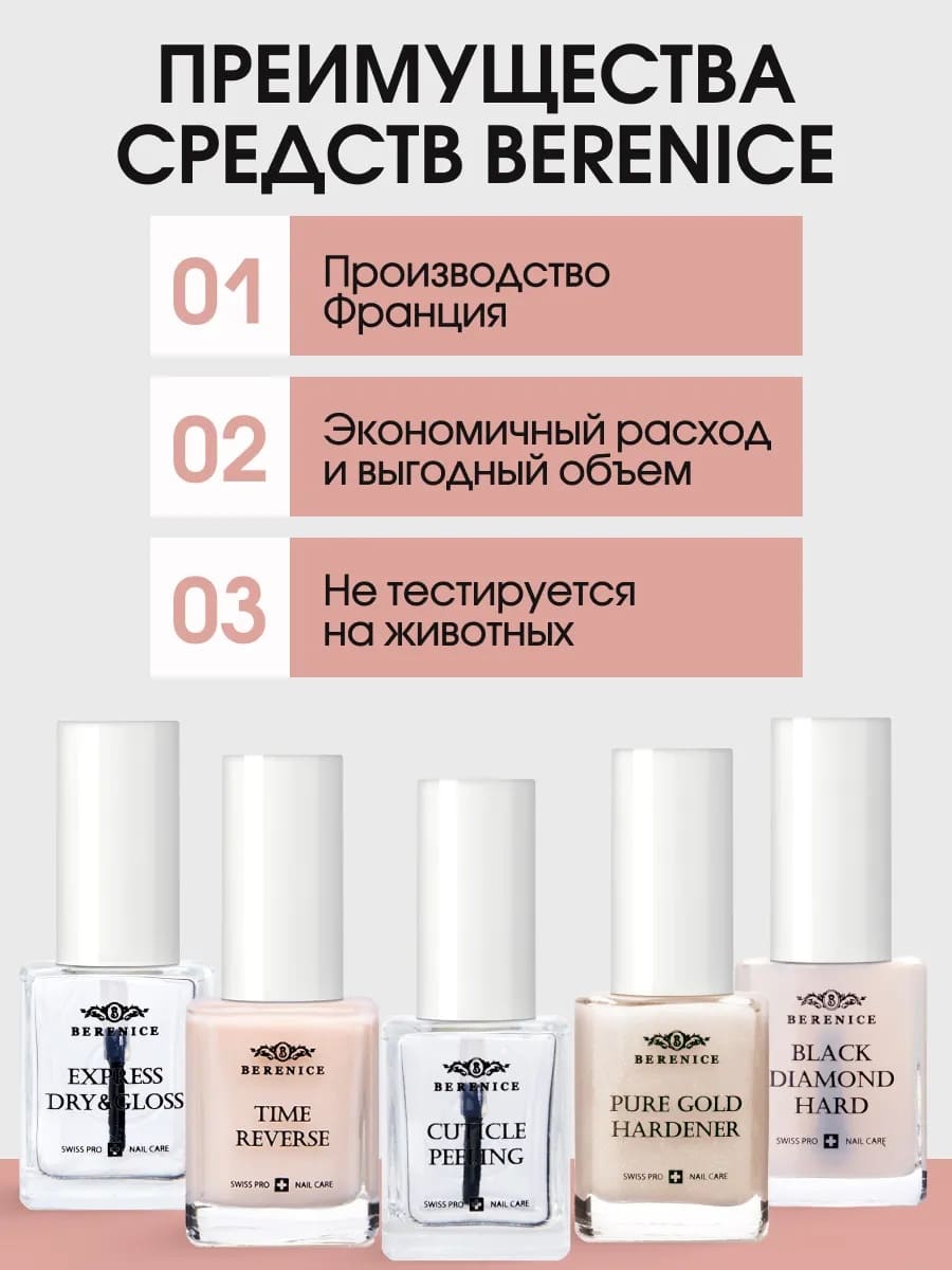BERENICE Укрепляющее средство для ногтей с коллоидным золотом "White Gold Care"