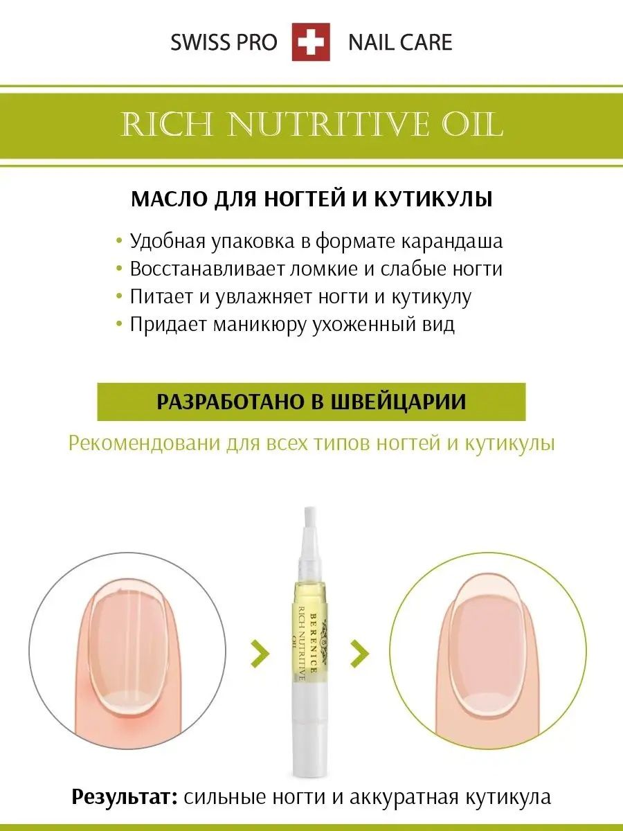 BERENICE Nail Care Set Набор средств для ногтей «Rich nutritive oil» 4 ml. + «Grow strong» 4 ml.
