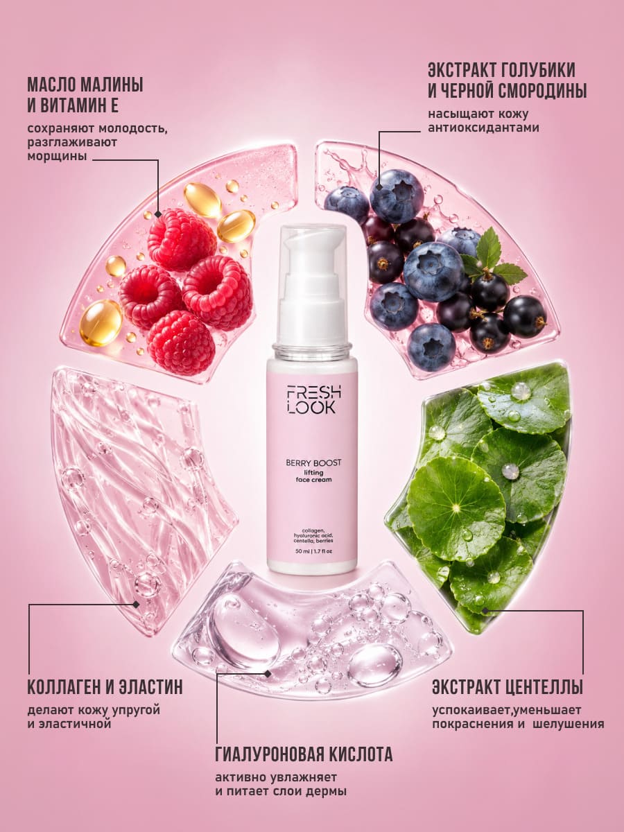 FRESH LOOK BERRY BOOST FACE CREAM Лифтинг-крем для лица- 50ml