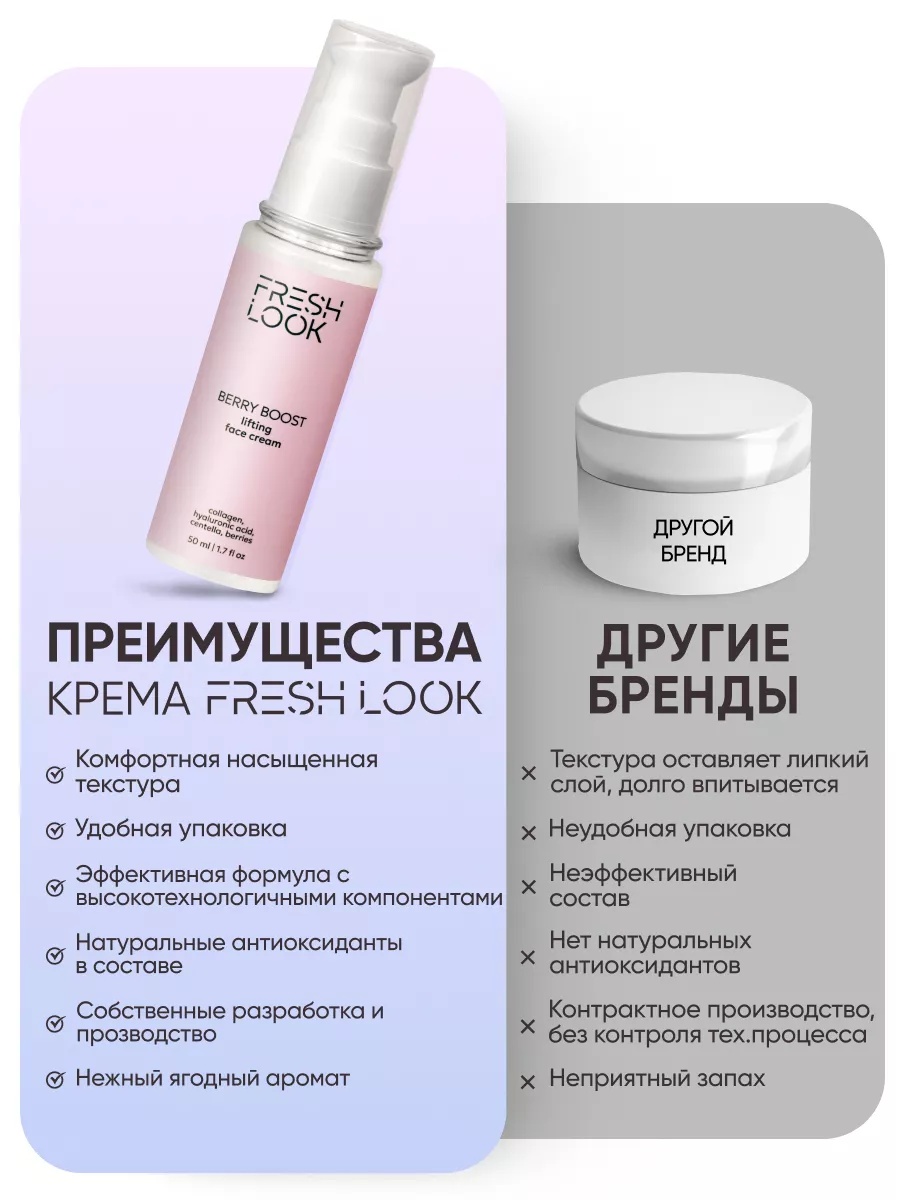 FRESH LOOK BERRY BOOST FACE CREAM Лифтинг-крем для лица- 50ml
