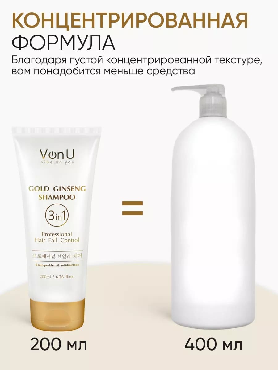 Шампунь для волос с экстрактом золотого женьшеня Ginseng Gold Shampoo ( NEW) 200 мл